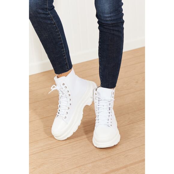 🎀Berness Stick To It White Hi-Top Platform Lace-Up Sneakers | Size 10 - Picture 2 of 8